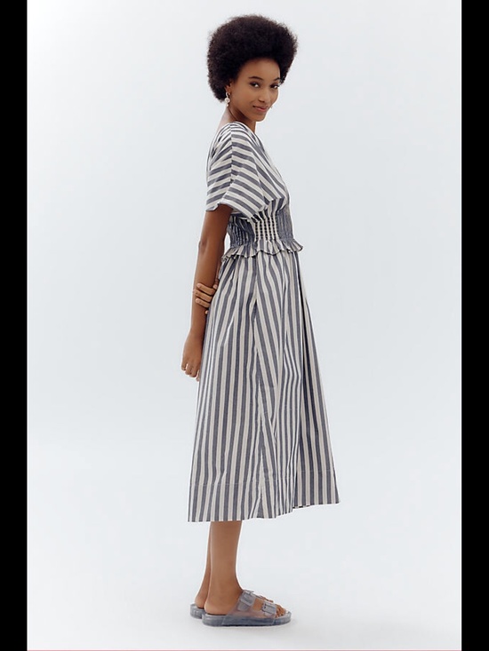 Anthropologie V-Neck Zip-Front Midi Dress - Picture 3 of 16